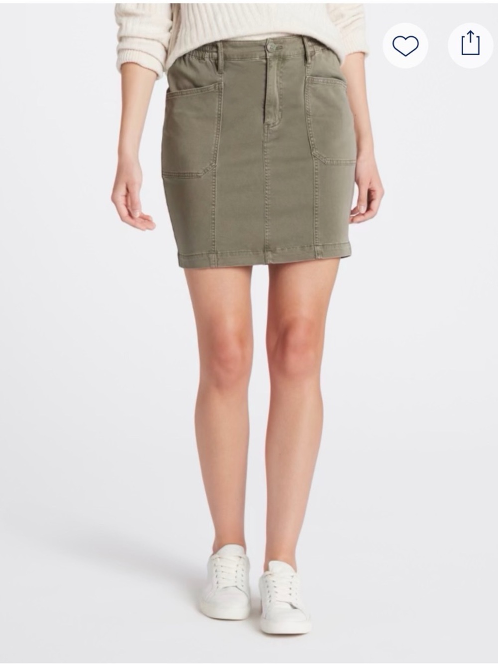 Liverpool Olive Green Utility Skirt with Pockets size 28/6